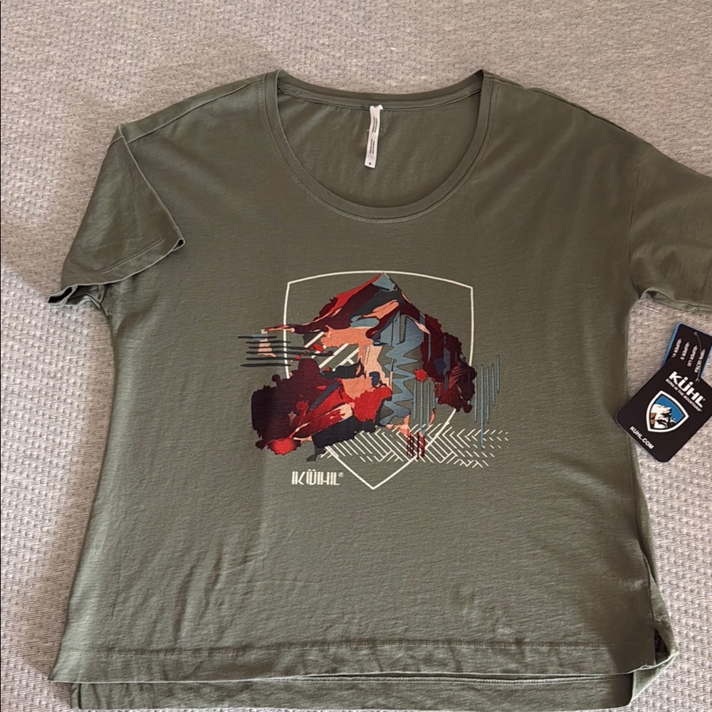 Kuhl Olive Graphic Short Sleeve Tee